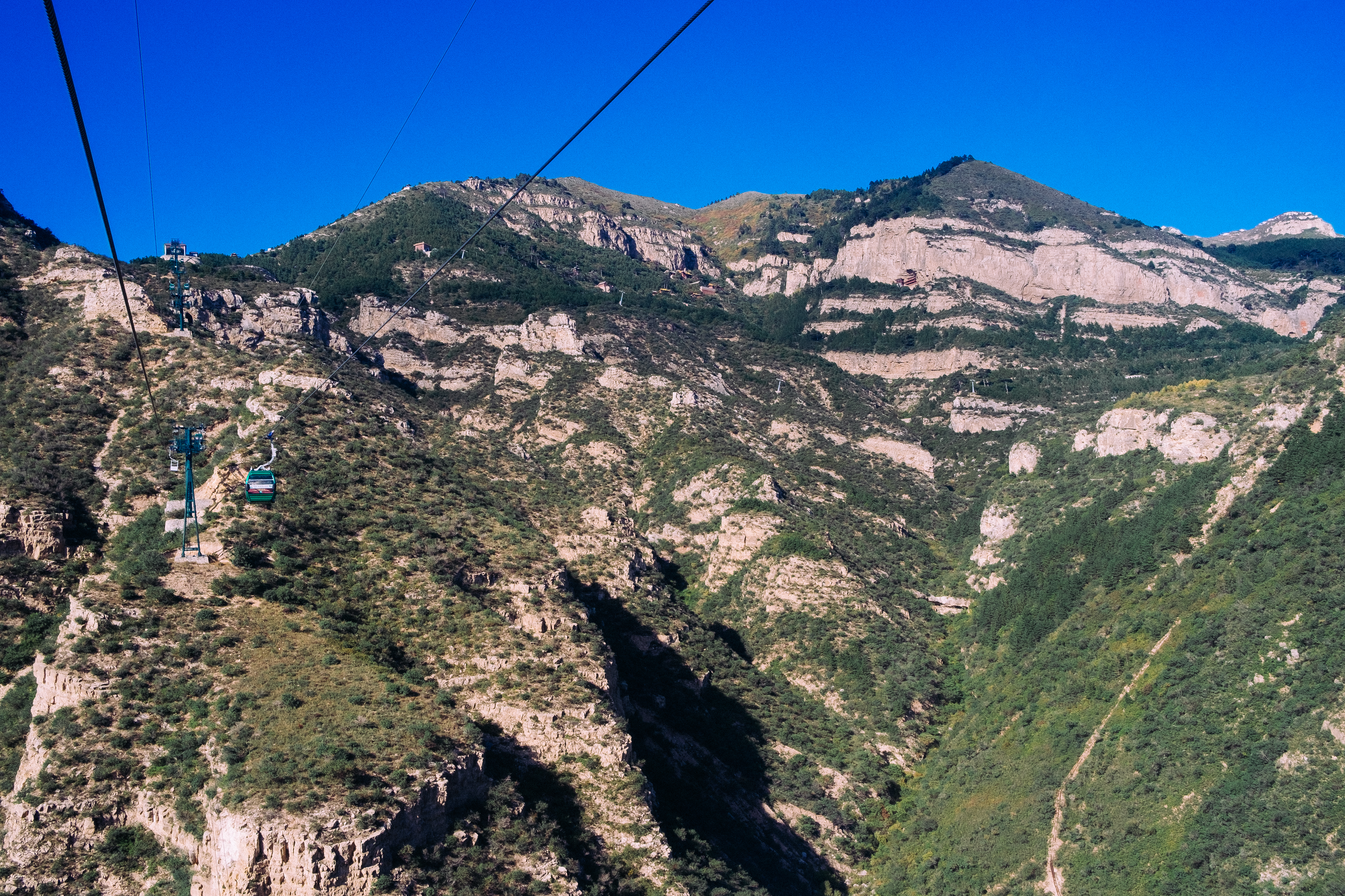 Cable car at Mount Heng in Shanxi